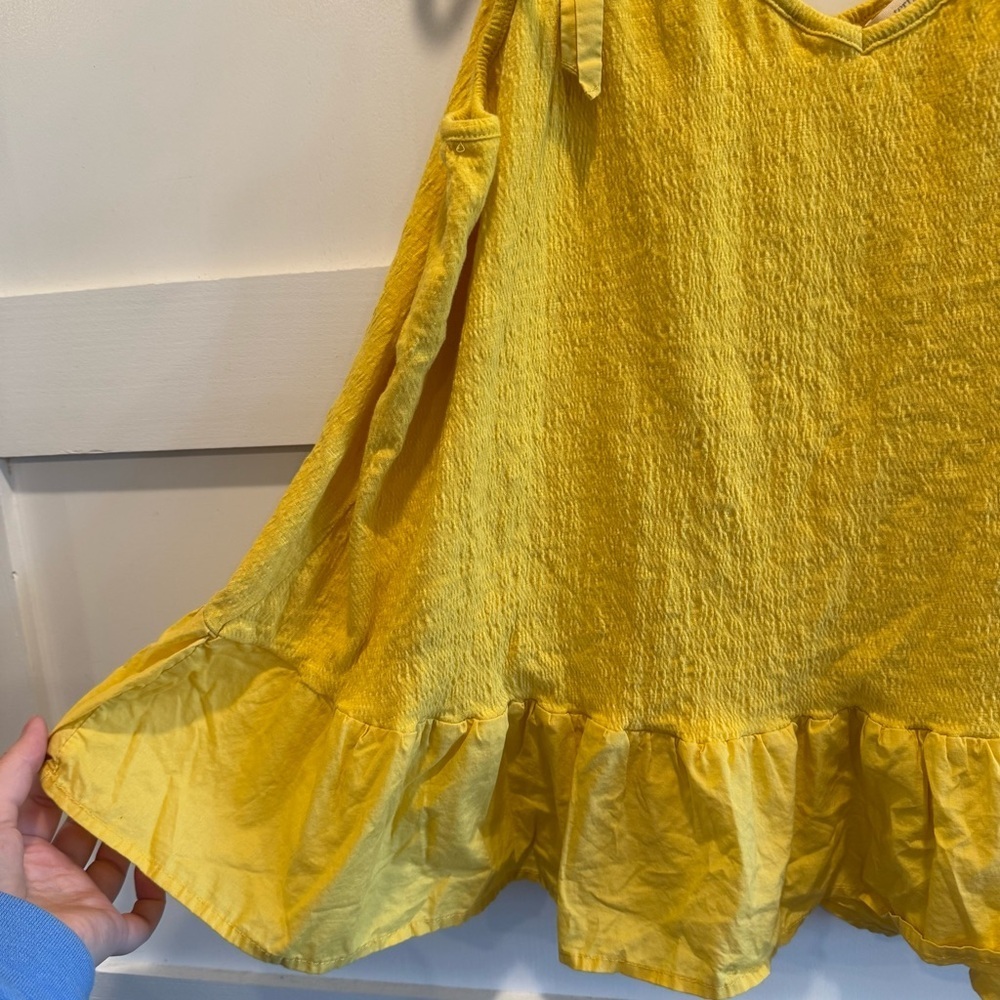 Yellow Ruffle Strap Top Size 1X - Picture 3 of 7